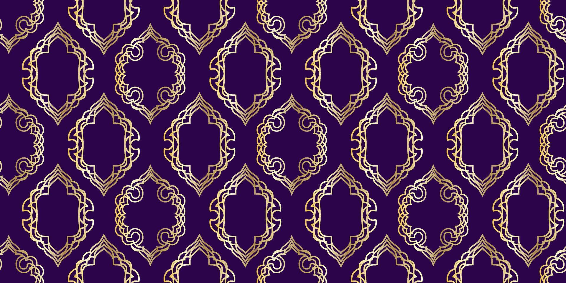 A purple and gold pattern with a design vector