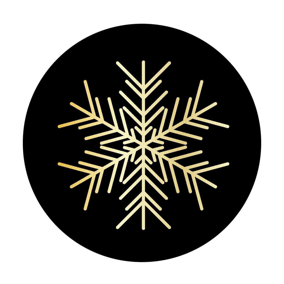 A black and gold snowflake on a black background vector