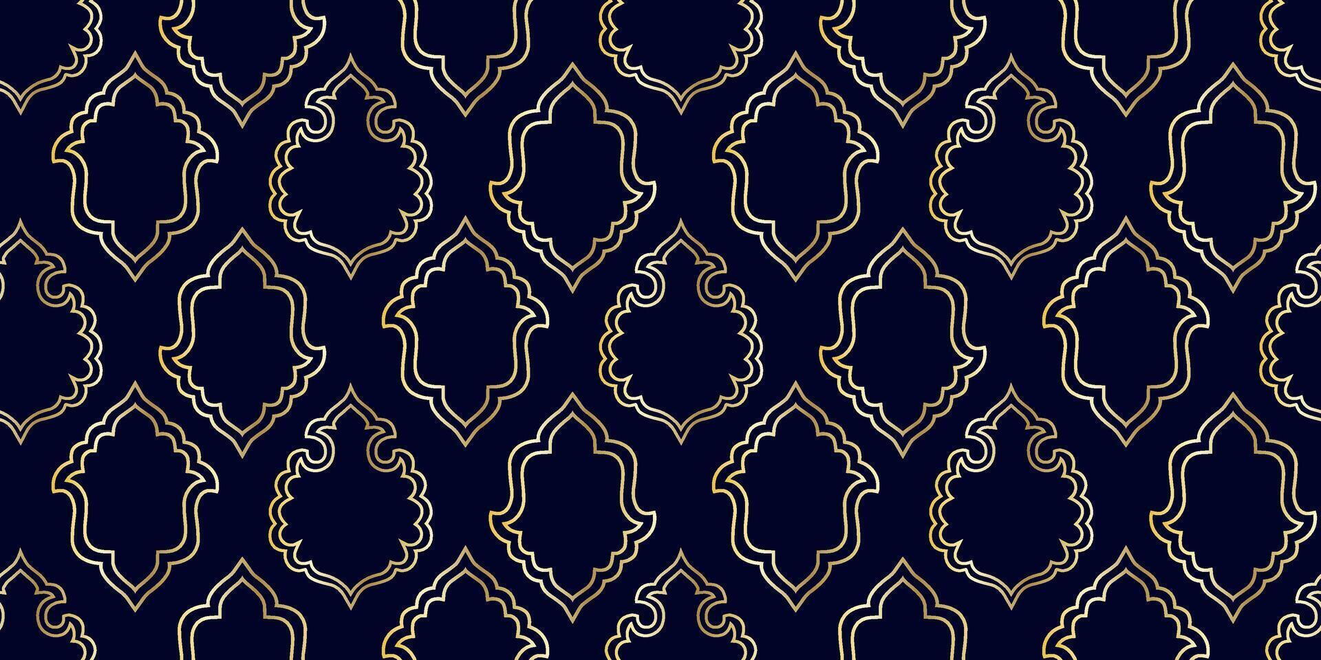 A navy blue and gold pattern with a geometric design vector