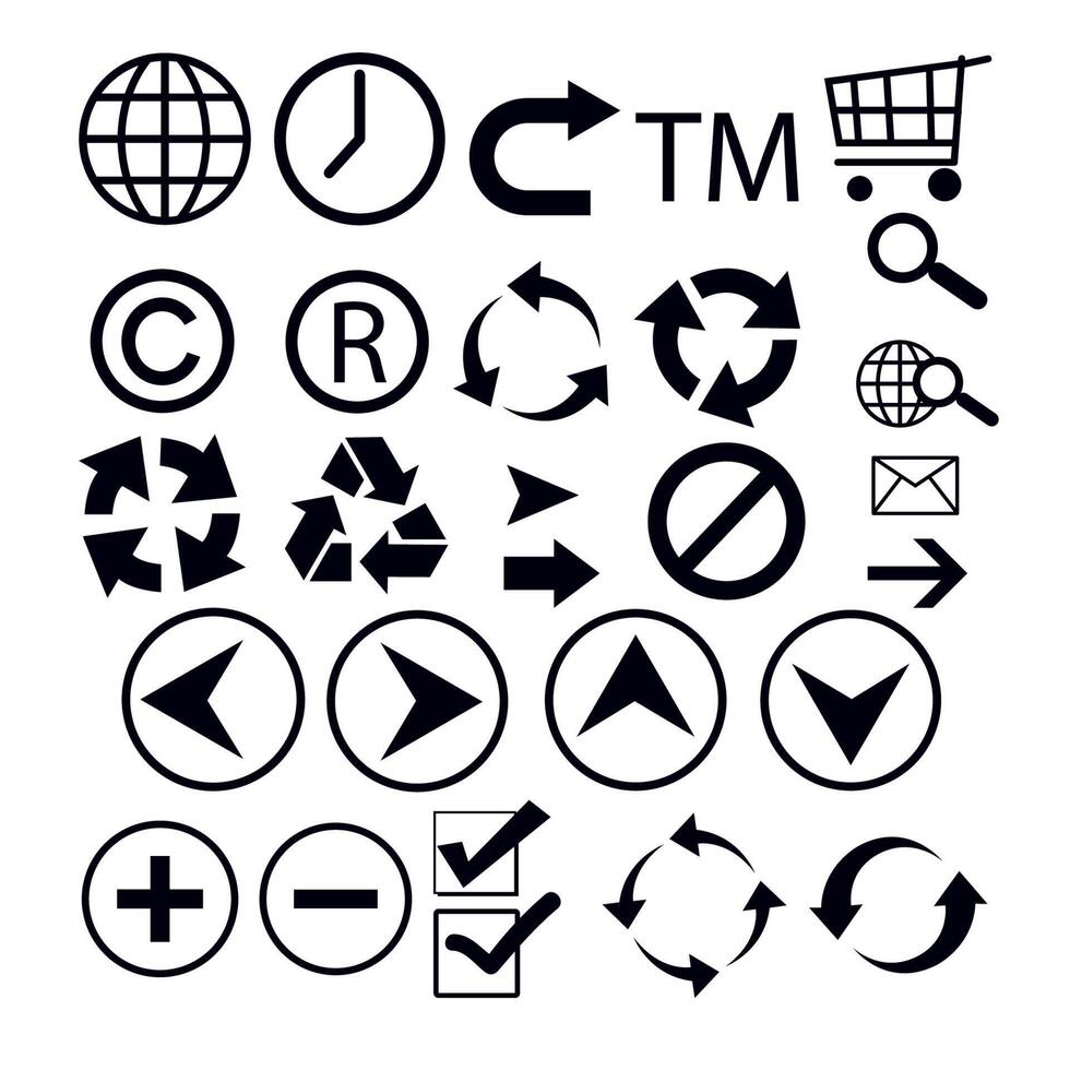 Various icons on a white background vector
