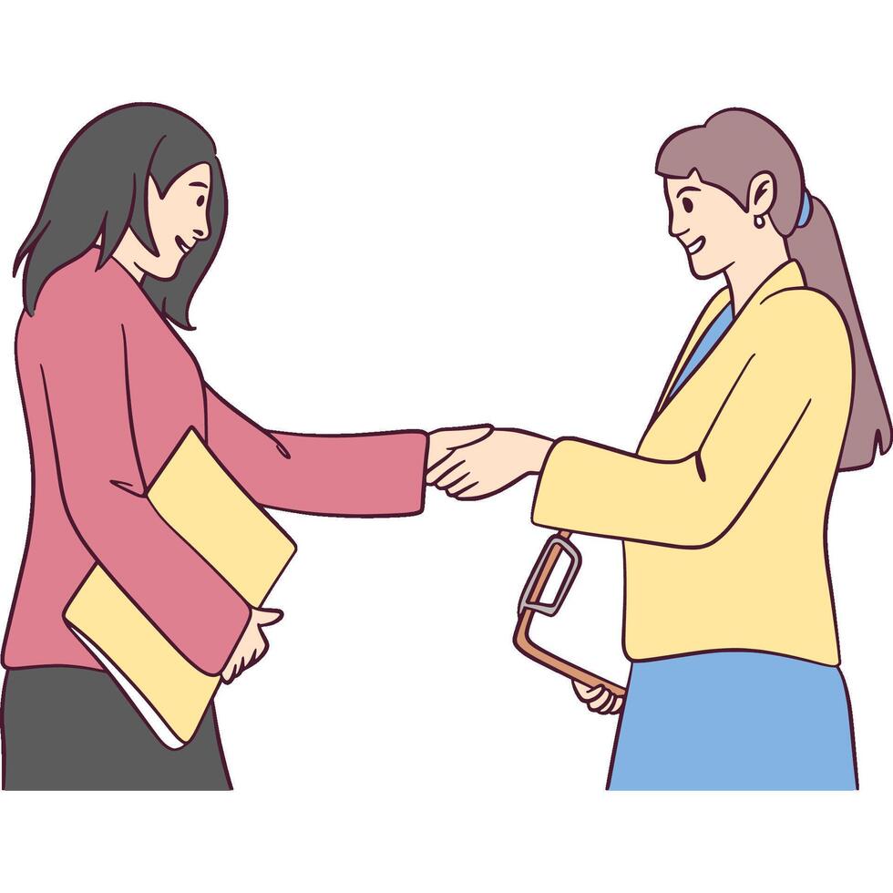 Business Handshake Illustration, Business people shaking hands, Agreement, trust, cooperation concept. vector