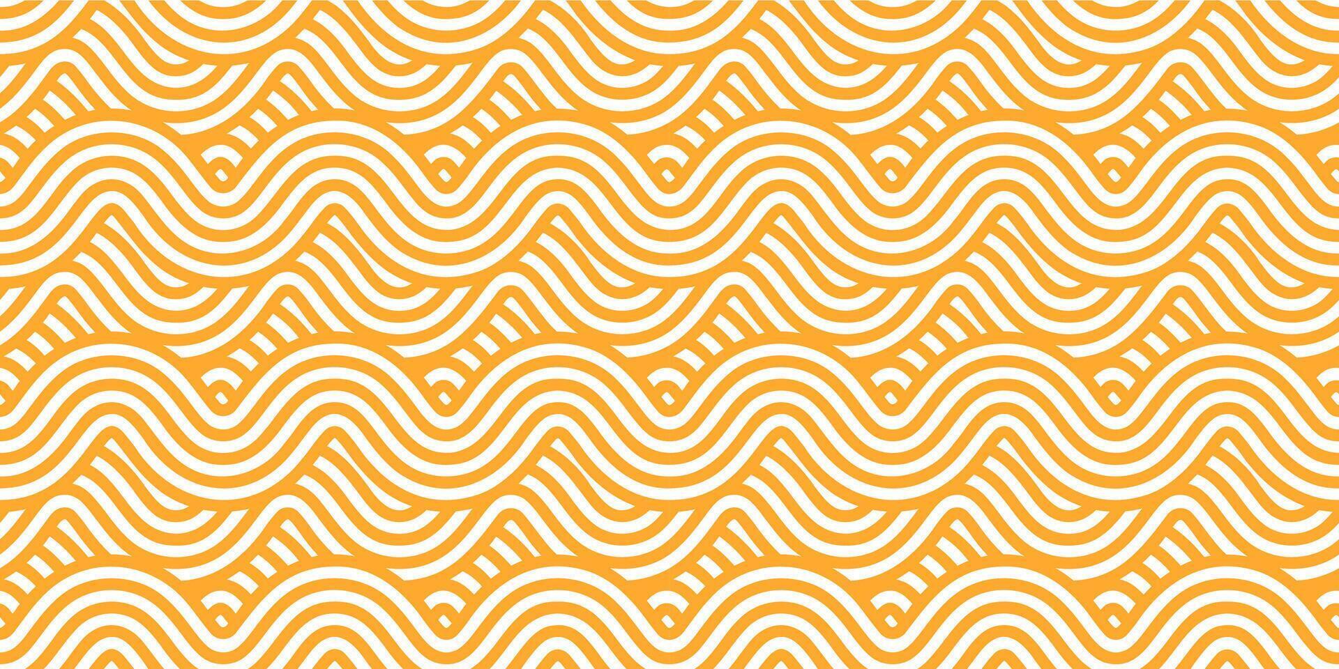 Yellow ramen pasta noodles seamless pattern vector
