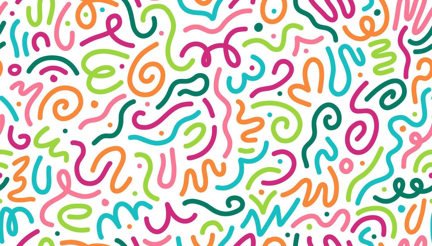 Color line squiggle shapes seamless pattern vector
