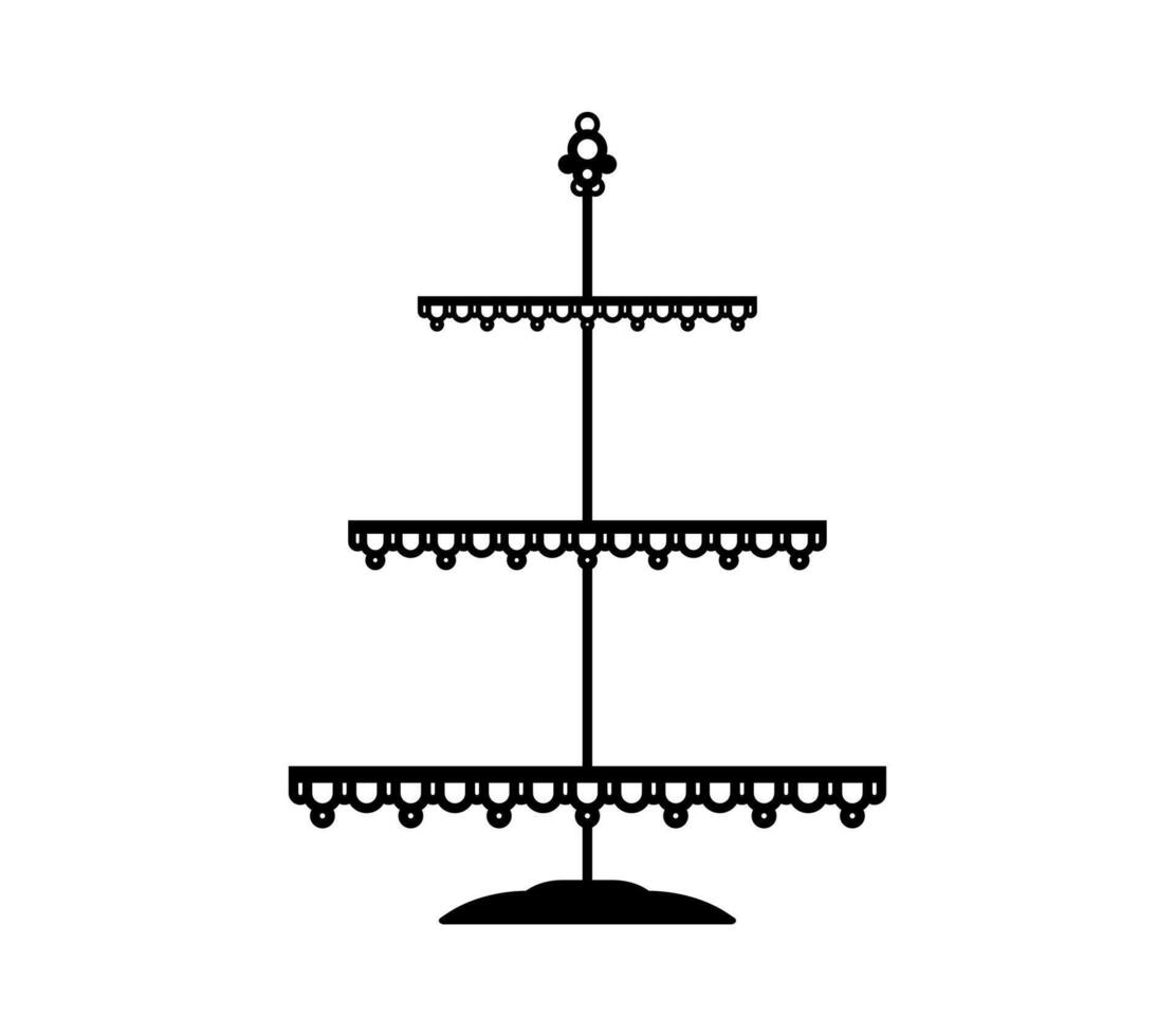 Cake or pie platter, stand tray silhouette vector