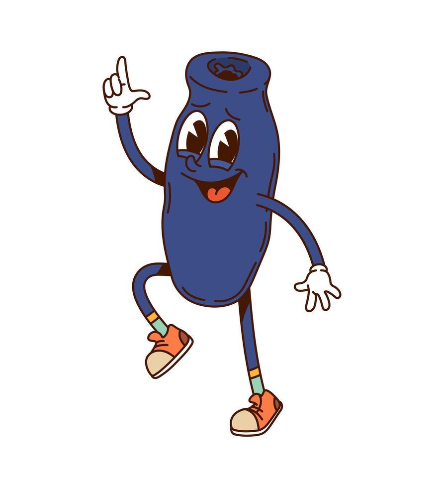 Groovy hippie honeyberry berry y2k character vector