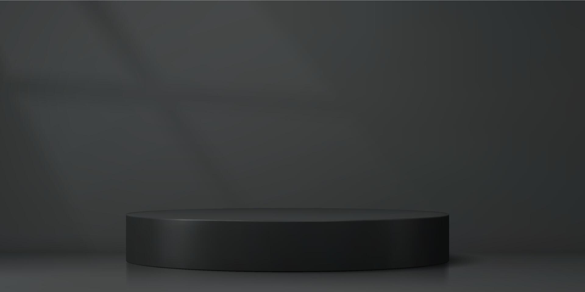 Round black podium stage with pedestal platform vector