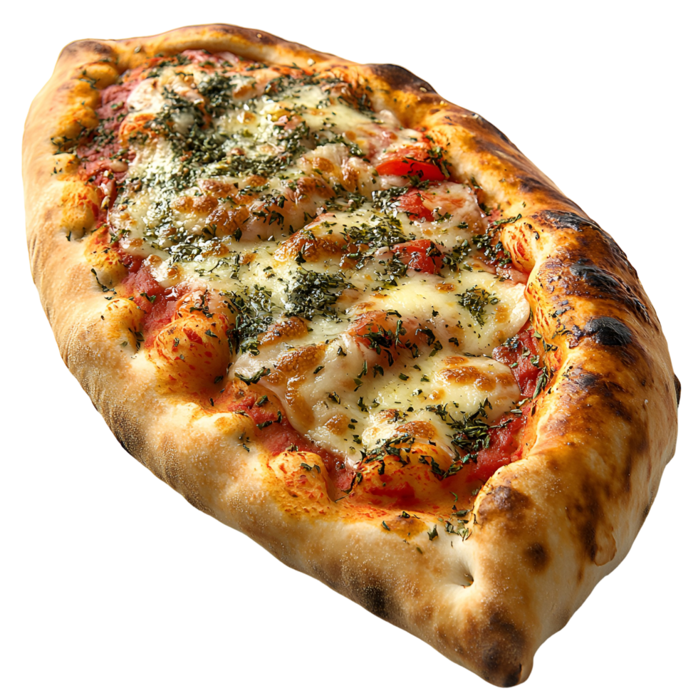 A pizza with cheese and toppings png
