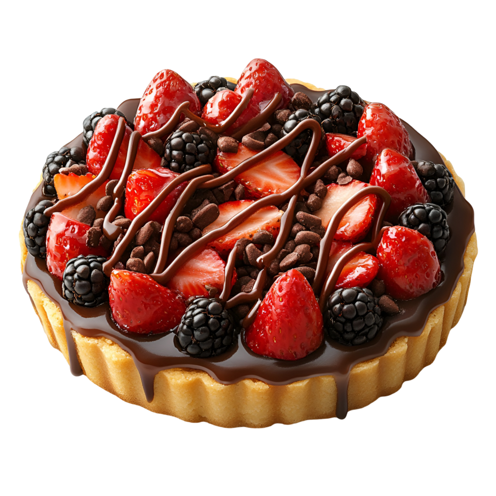 A chocolate covered fruit tart png