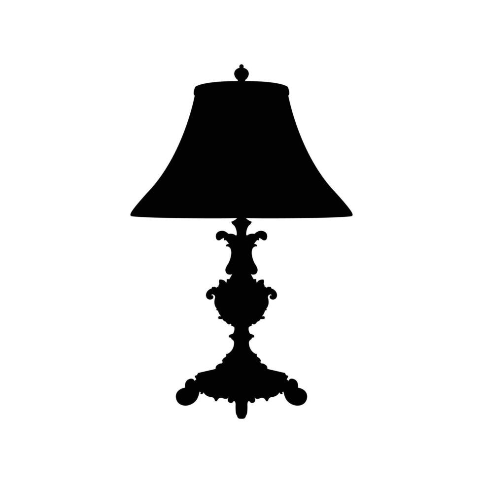 Elegant Table Lamp Silhouette vector