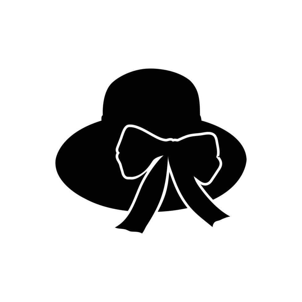 Elegant Womens Hat Silhouette with Bow Illustration vector