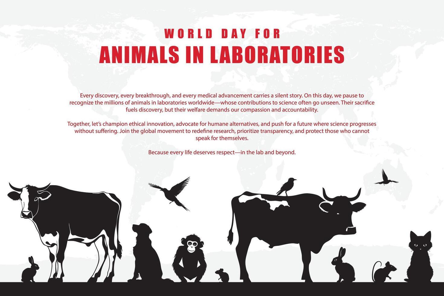 Honoring Lab Animals Worldwide vector