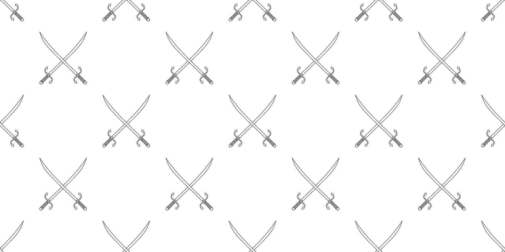 cross Dusack sword seamless pattern vector