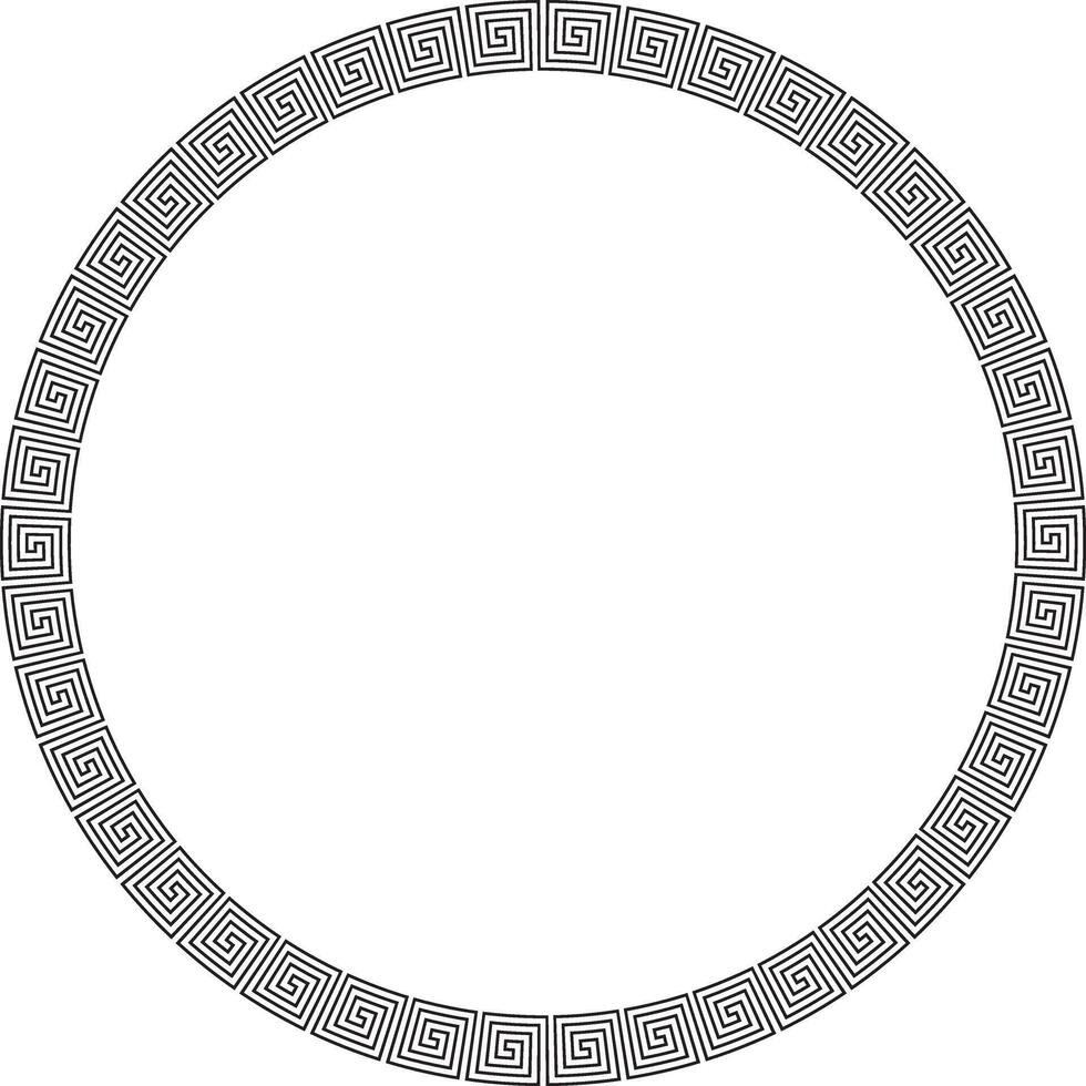 circular greek frame with copy space for text or design vector