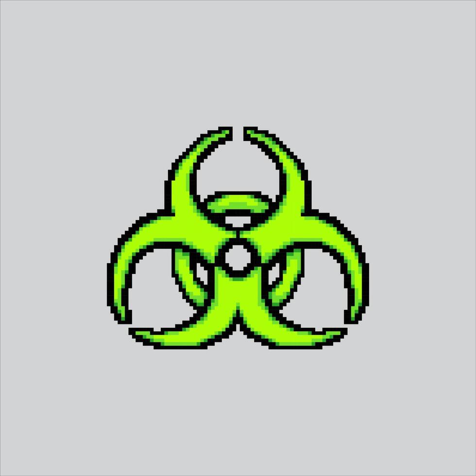 Radiation Hazard Symbol Icon pixelated for the pixel art game and icon for website and game. old school retro. vector