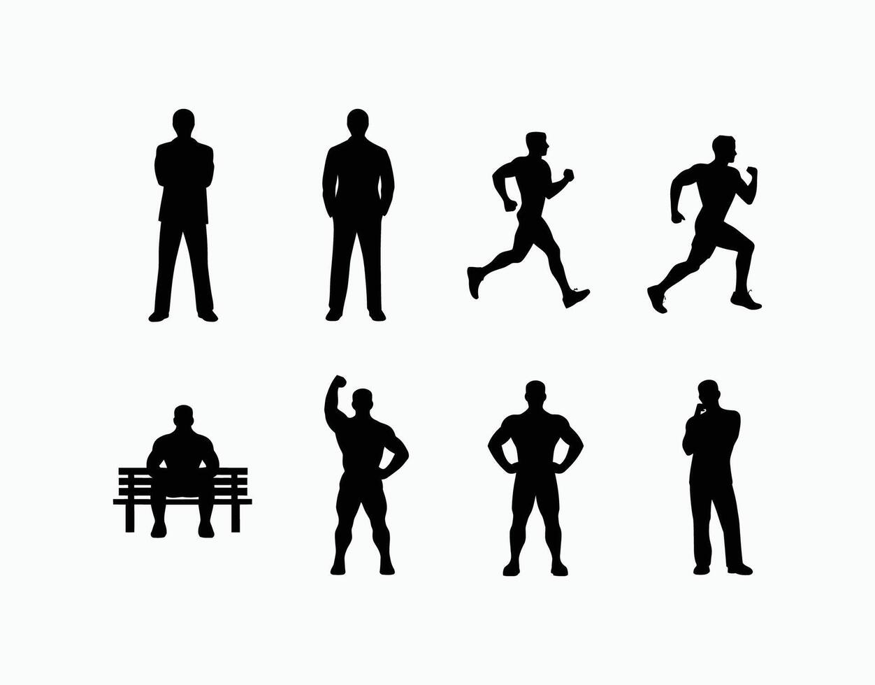 Modern Man Silhouette Design Template vector