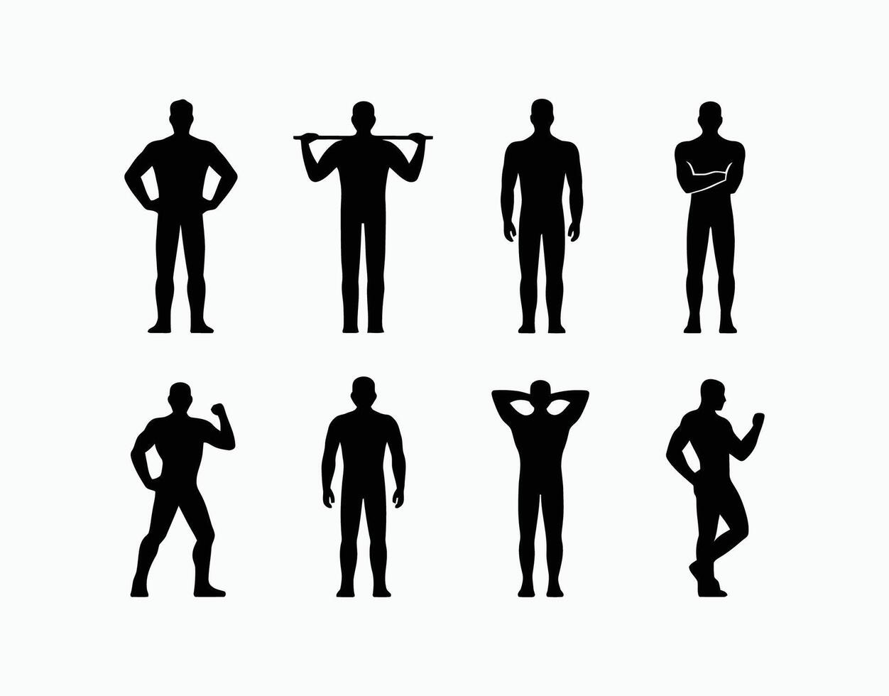 Elegant Man Silhouette Template Set vector