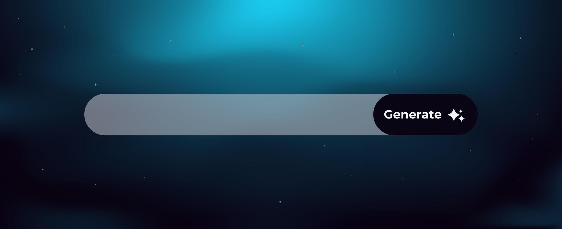 Ai interface search bar with generate button and sparkling icon in a futuristic design vector