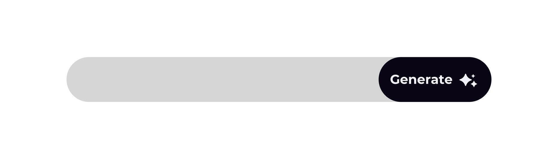 Ai interface button with generate symbol and sleek design for neural application vector