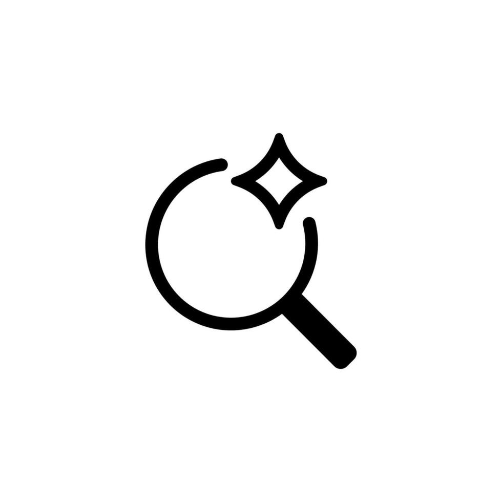 Simple magnifying glass with star emphasizing focus and clarity in search illustration vector