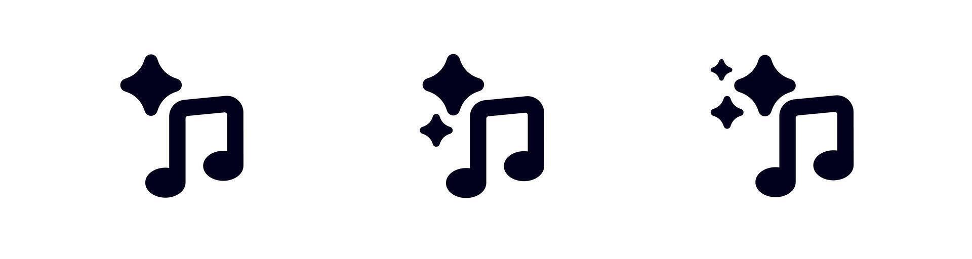 Ai music notes with stars design for technology and creative audio applications vector