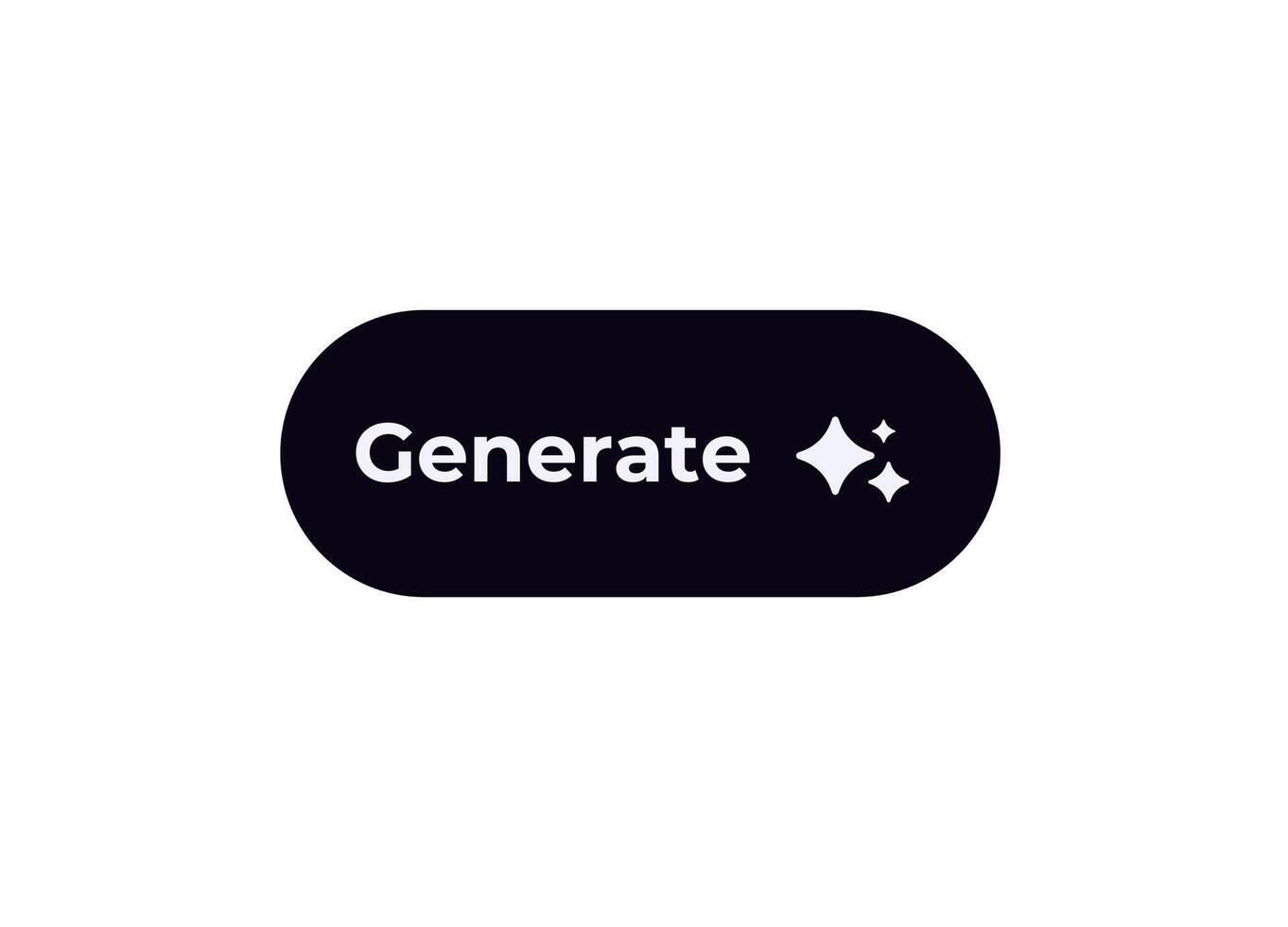 Ai button with sparkle icon for artificial intelligence generation interface vector