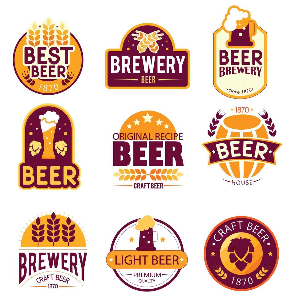A new Set of vintage beer brewery emblems vector