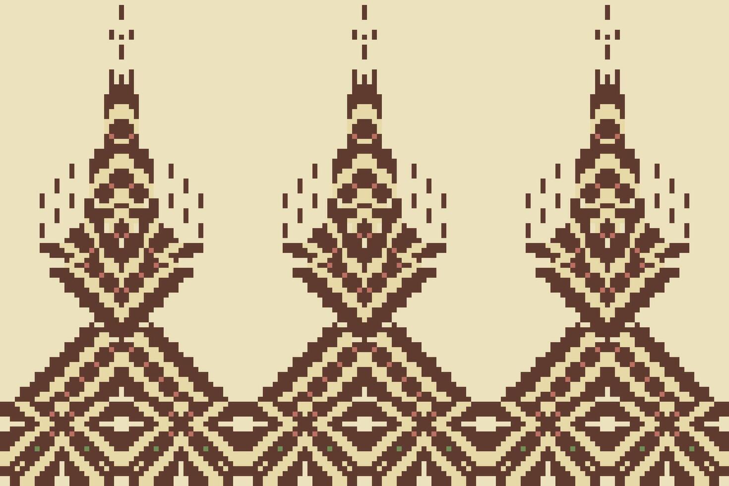Pixel Geometric Pattern Drawingfolk Embroidery, Aztec Geometric Ornament Print. Design for Carpet, Wallpaper, Clothing, Wrapping, Fabric vector