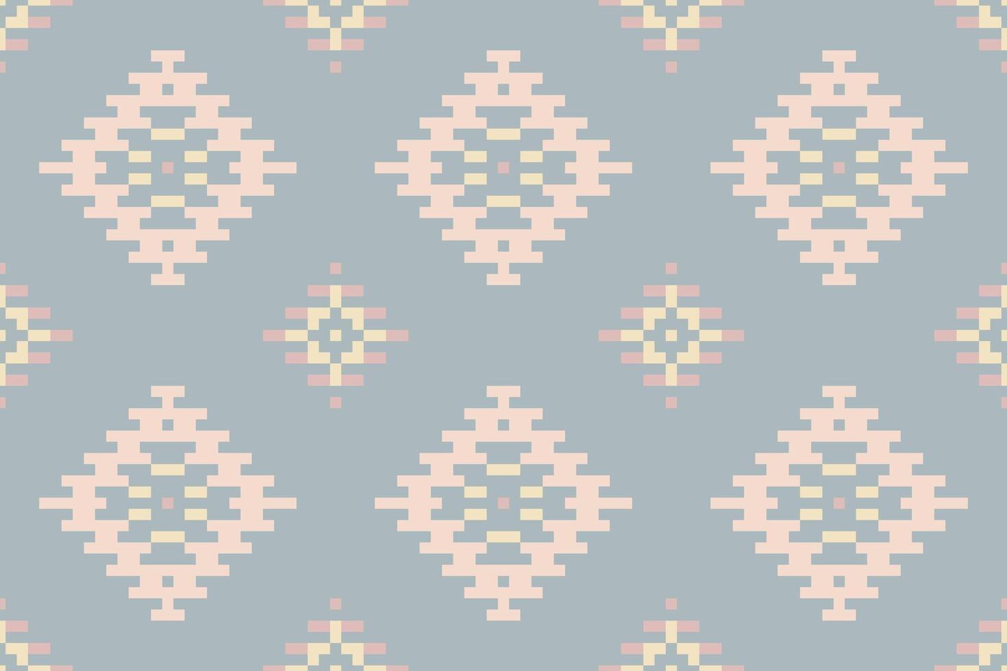 Fabric Design Ethnic Ikat Patternfolk Embroidery, Aztec Geometric Ornament Print. Design for Carpet, Wallpaper, Clothing, Wrapping, Fabric vector