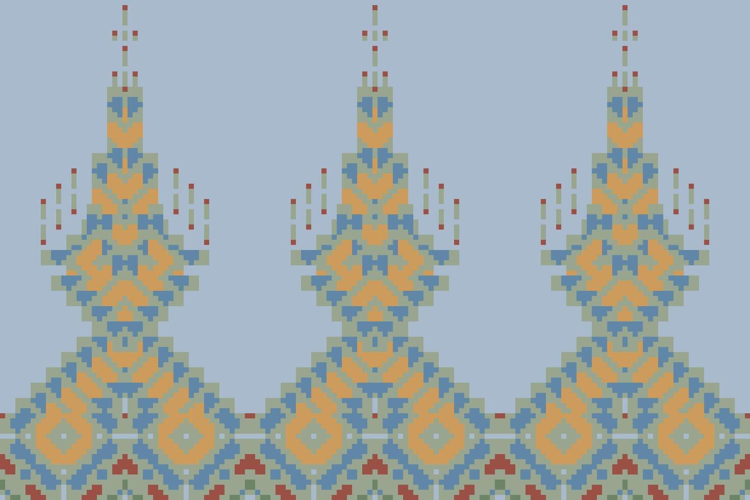 Pixelated Islamic Geometric Patternsfolk Embroidery, Aztec Geometric Ornament Print. Design for Carpet, Wallpaper, Clothing, Wrapping, Fabric vector
