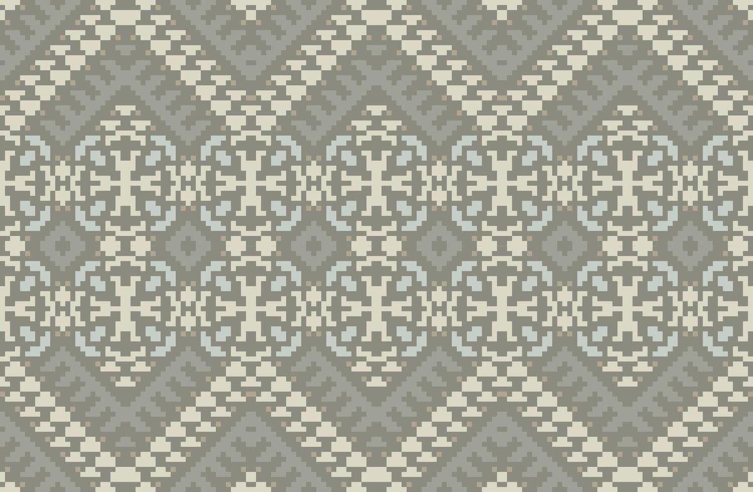 Crochet Geometric Islamic Patternfolk Embroidery, Aztec Geometric Ornament Print. Design for Carpet, Wallpaper, Clothing, Wrapping, Fabric vector