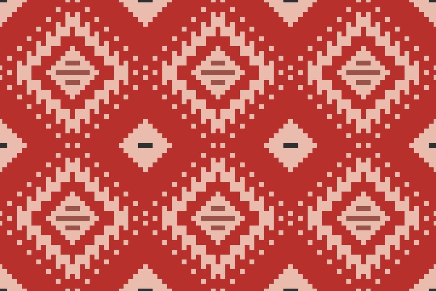 Ethnic Fabric Pixel Colorful Abstract Geometric Patternfolk Embroidery, Aztec Geometric Ornament Print. Design for Carpet, Wallpaper, Clothing, Wrapping, Fabric vector