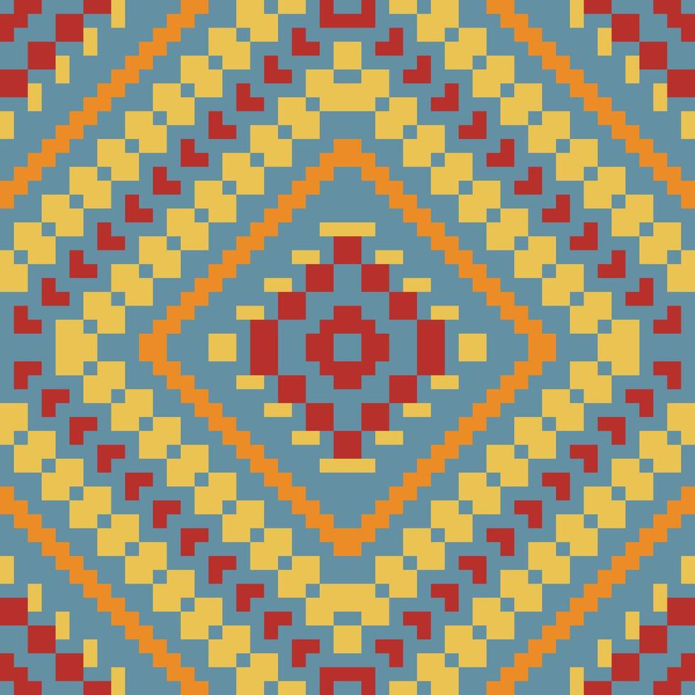 Pakistan Seamless Abstract Geometric Patternfolk Embroidery, Aztec Geometric Ornament Print. Design for Carpet, Wallpaper, Clothing, Wrapping, Fabric vector