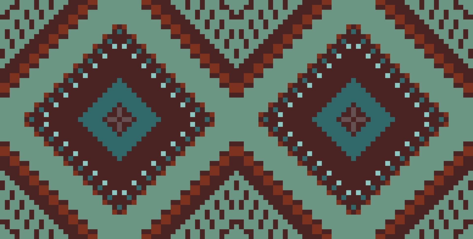 Arabesque Geometric Arabic Patternfolk Embroidery, Aztec Geometric Ornament Print. Design for Carpet, Wallpaper, Clothing, Wrapping, Fabric vector