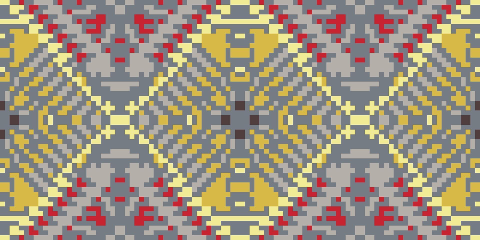 Geometric Ethnic Geometric Arabic Patternfolk Embroidery, Aztec Geometric Ornament Print. Design for Carpet, Wallpaper, Clothing, Wrapping, Fabric vector