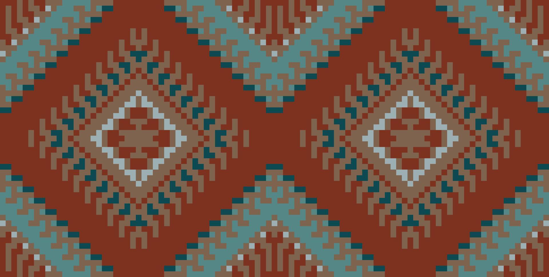 Shawl Geometric Islamic Patternfolk Embroidery, Aztec Geometric Ornament Print. Design for Carpet, Wallpaper, Clothing, Wrapping, Fabric vector