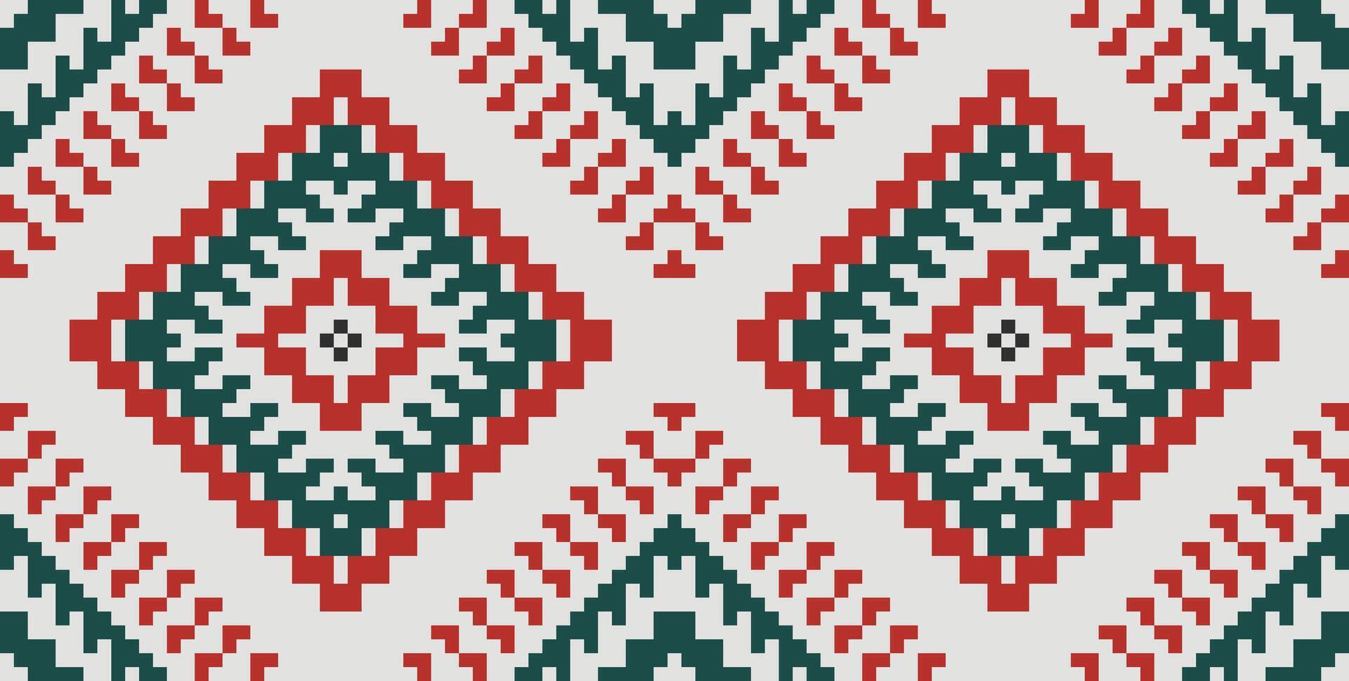 Abstract Ikat Blouse Patternfolk Embroidery, Aztec Geometric Ornament Print. Design for Carpet, Wallpaper, Clothing, Wrapping, Fabric vector