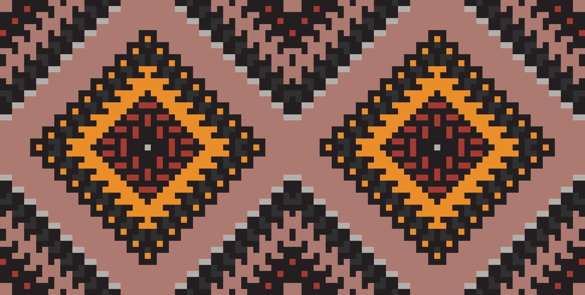 Moroccan Indian Traditional Patternfolk Embroidery, Aztec Geometric Ornament Print. Design for Carpet, Wallpaper, Clothing, Wrapping, Fabric vector