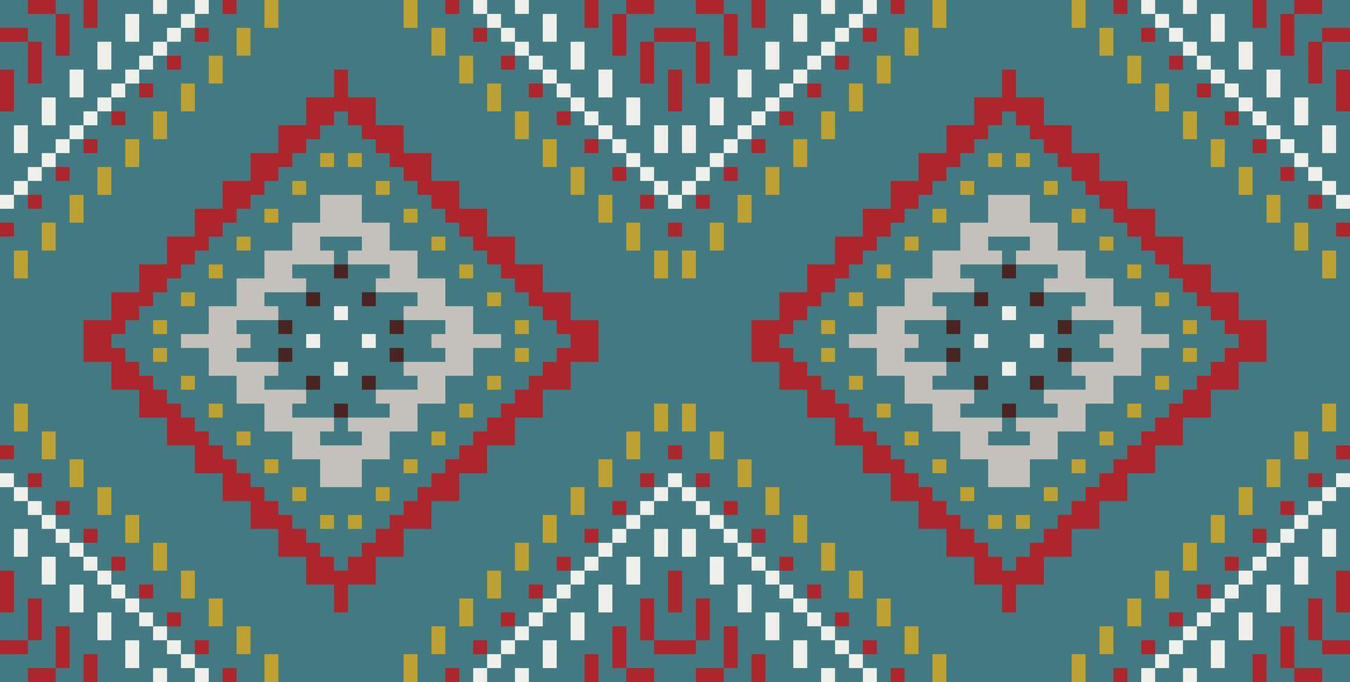 Aztec Star Islamic Patternfolk Embroidery, Aztec Geometric Ornament Print. Design for Carpet, Wallpaper, Clothing, Wrapping, Fabric vector