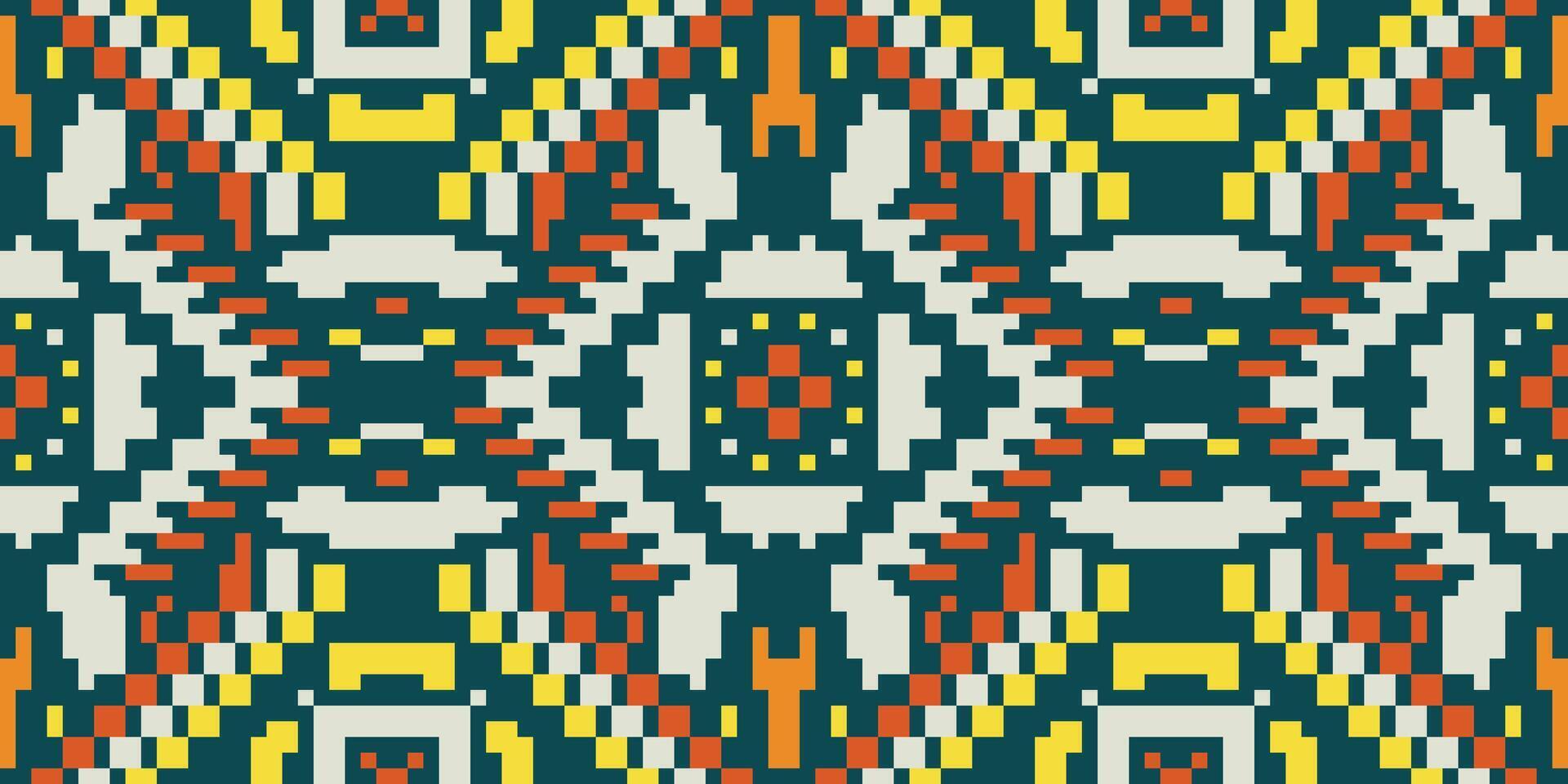 Squares Seamless Abstract Geometric Patternfolk Embroidery, Aztec Geometric Ornament Print. Design for Carpet, Wallpaper, Clothing, Wrapping, Fabric vector