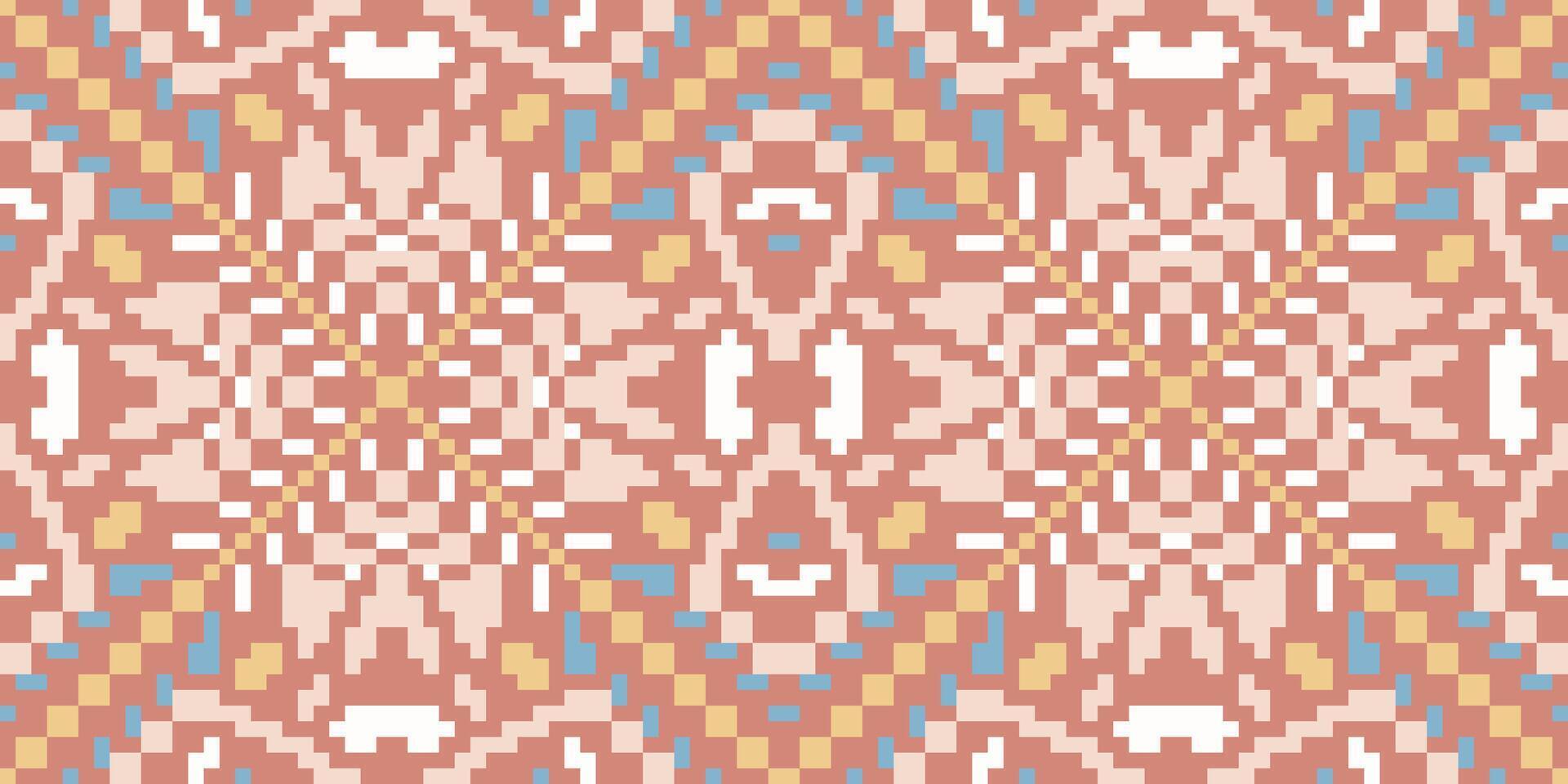Motif Ethnic Geometric Patternfolk Embroidery, Aztec Geometric Ornament Print. Design for Carpet, Wallpaper, Clothing, Wrapping, Fabric vector