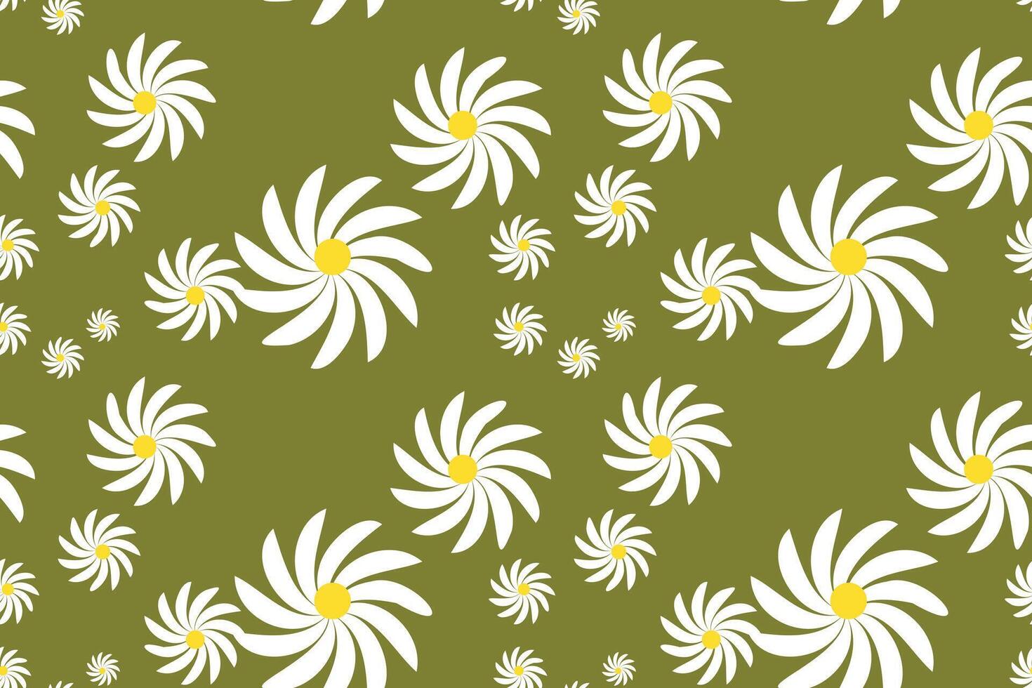 Vintage Daisy Flower Seamless Pattern. Modern Vibrant Visual Perfect for Seasonal Designs and Nature Inspired Projects vector