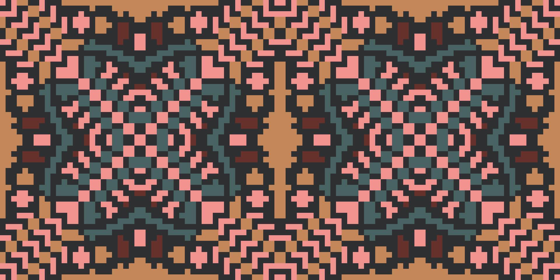 Native Ikat Print Patternfolk Embroidery, Aztec Geometric Ornament Print. Design for Carpet, Wallpaper, Clothing, Wrapping, Fabric vector