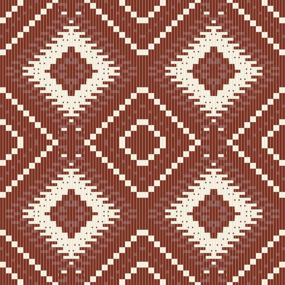 Motifs Traditional Ikat Patternfolk Embroidery, Aztec Geometric Ornament Print. Design for Carpet, Wallpaper, Clothing, Wrapping, Fabric vector