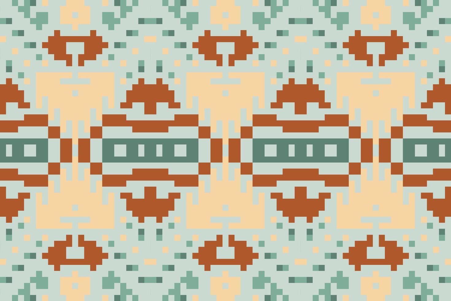 Pixel Geometric Geometrical Patternfolk Embroidery, Aztec Geometric Ornament Print. Design for Carpet, Wallpaper, Clothing, Wrapping, Fabric vector