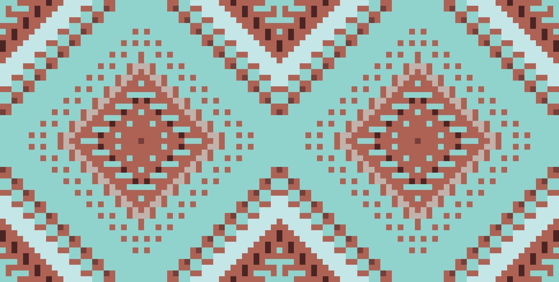 Endless Traditional Ikat Patternfolk Embroidery, Aztec Geometric Ornament Print. Design for Carpet, Wallpaper, Clothing, Wrapping, Fabric vector