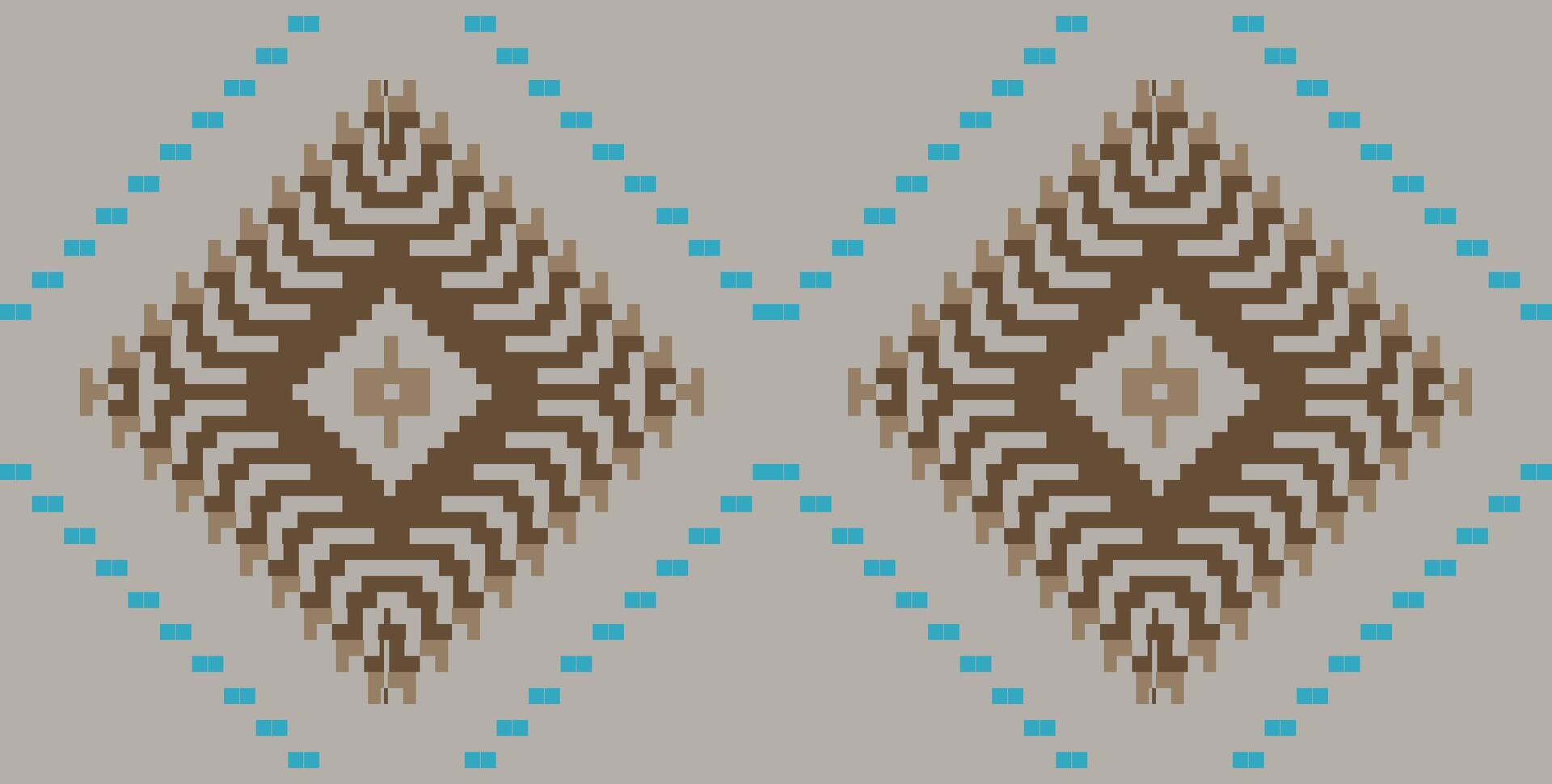 Palestinian Arabic Floral Patternfolk Embroidery, Aztec Geometric Ornament Print. Design for Carpet, Wallpaper, Clothing, Wrapping, Fabric vector