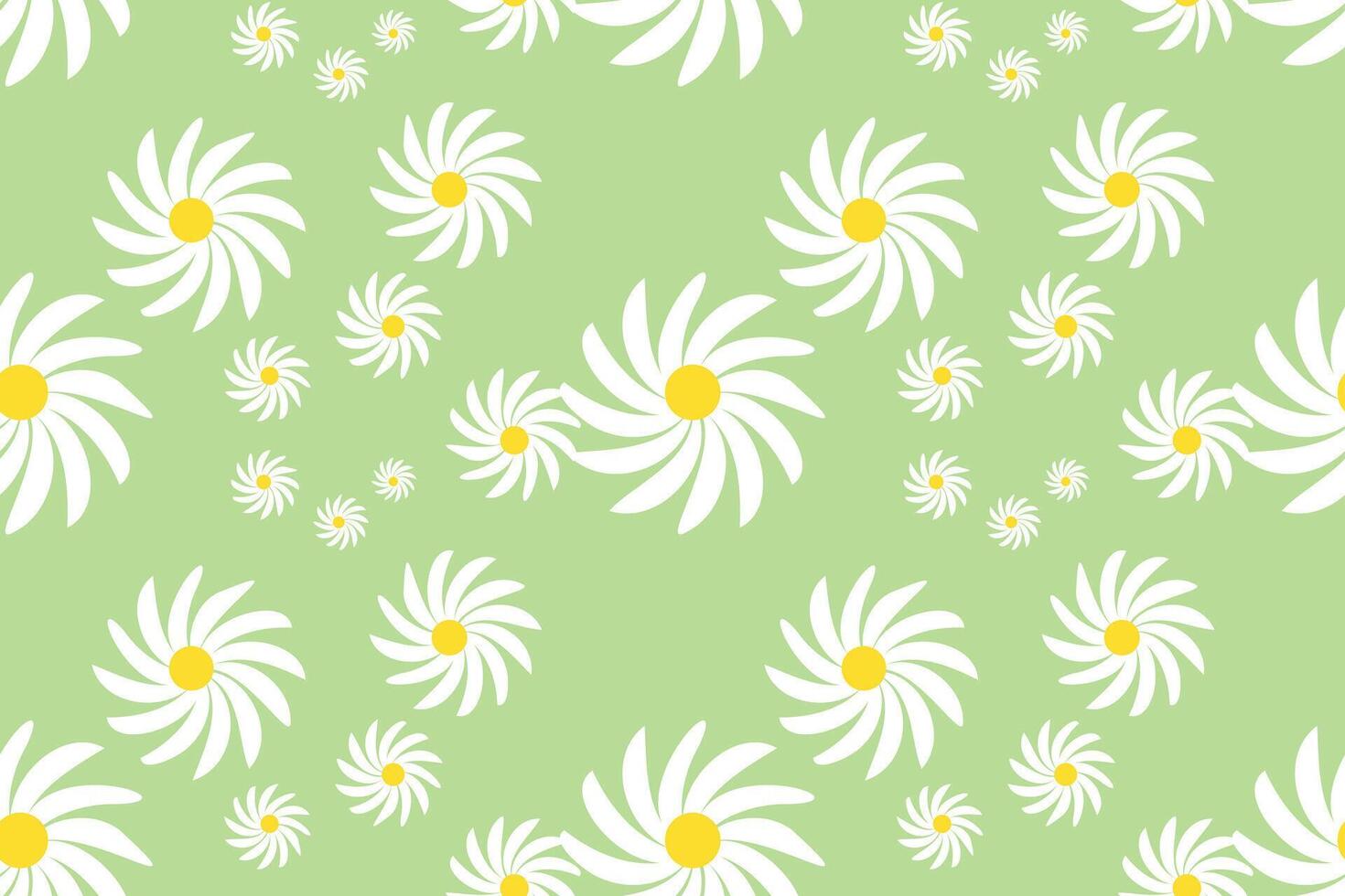 Blossom Daisy Flower Pattern. Retro Tender Cute Floral. Hand Drawn Fabric, Gift Wrap, Wall Art Design. Eps10. vector