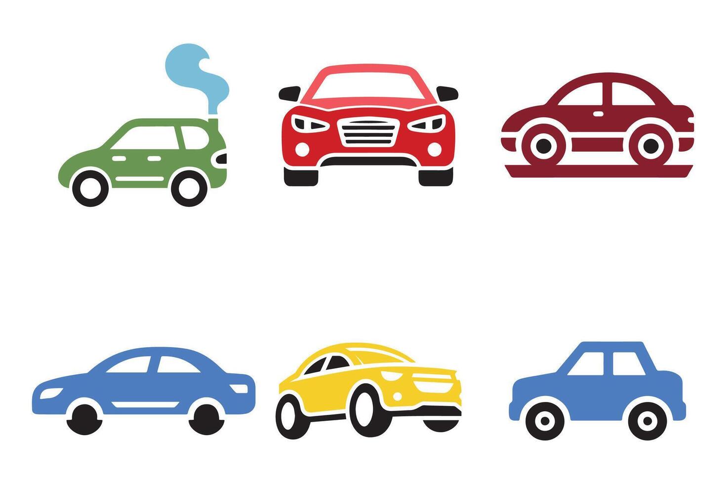 Collection of car icons and vehicle vector