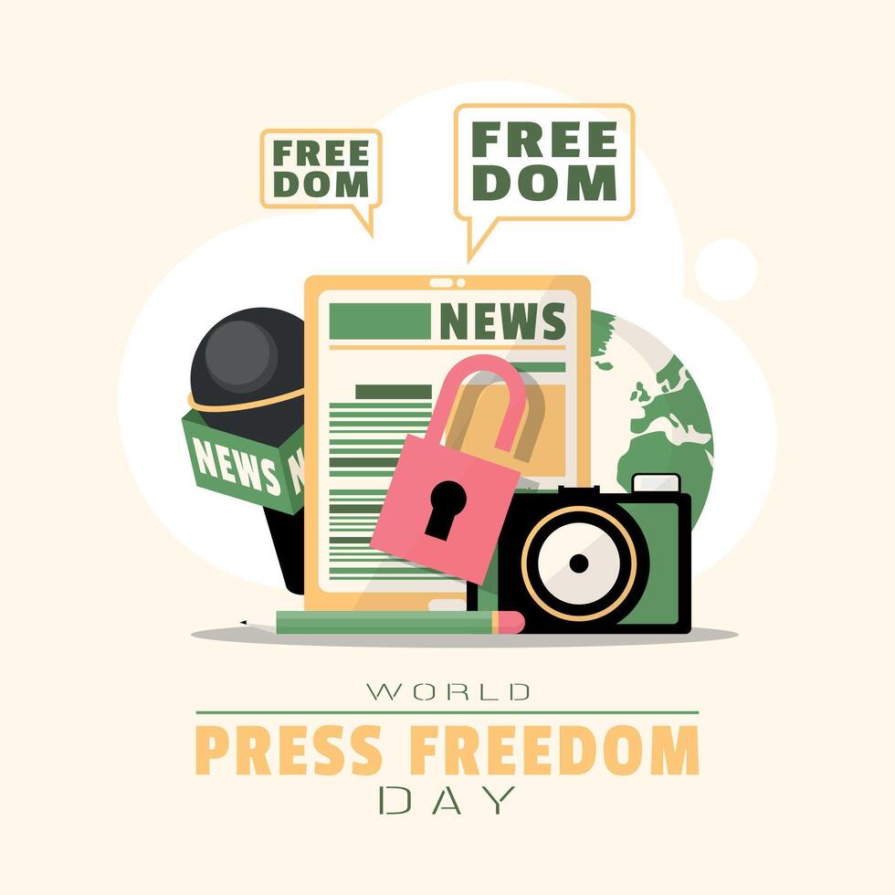 World Press Freedom Day Poster. Freedom of journalism vector