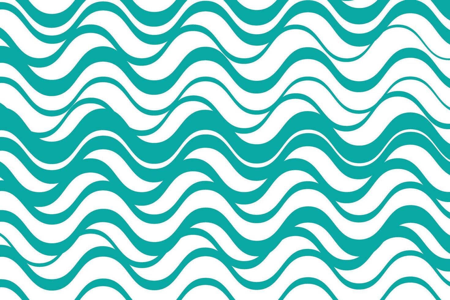 simple abstract thin to thick smooth wavy zig zag line pattern teal wave pattern design vector